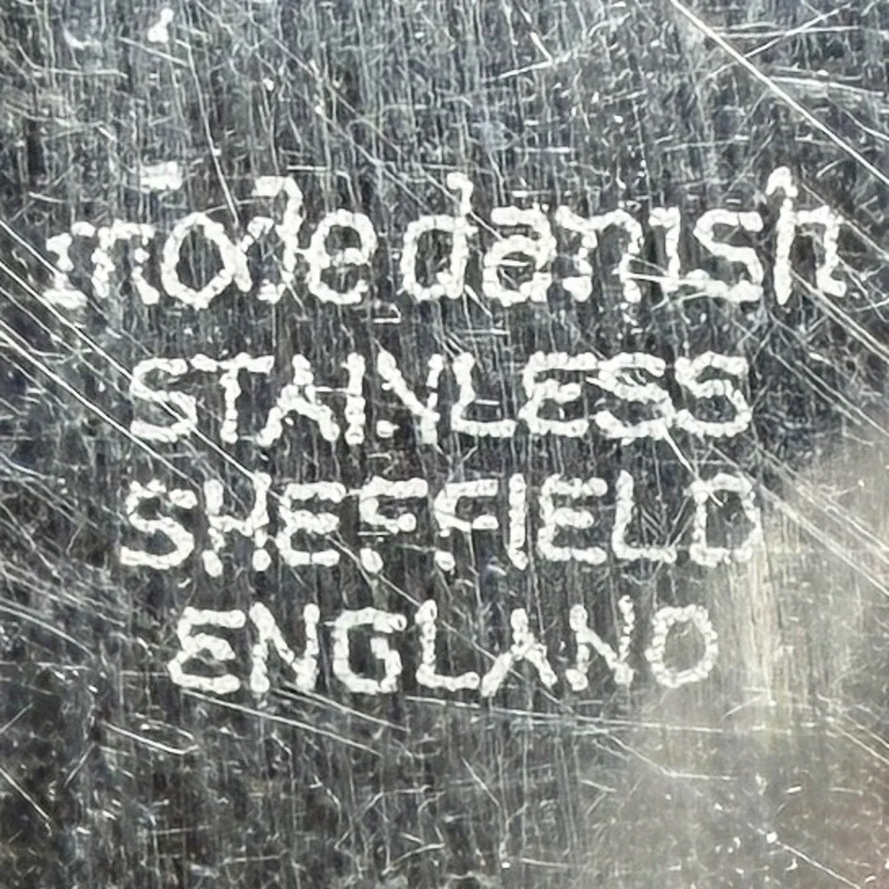 Vintage Mode Danish Stainless Sheffield England‎ 5pc Wood Handle Fork Knife Set